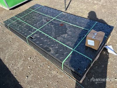 Quantity of (12) SKLP 2400 mm x 1200 mm Polyethylene Sheet Ground Protection Mats (Unused)
