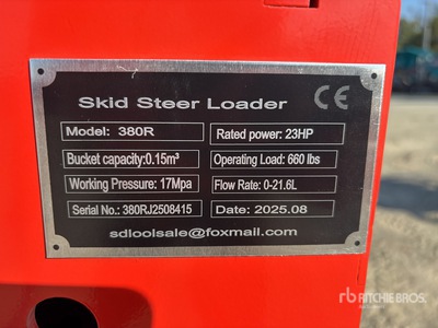 2025 SDLOOL SL380R Mini Compact Track Loader (Unused)