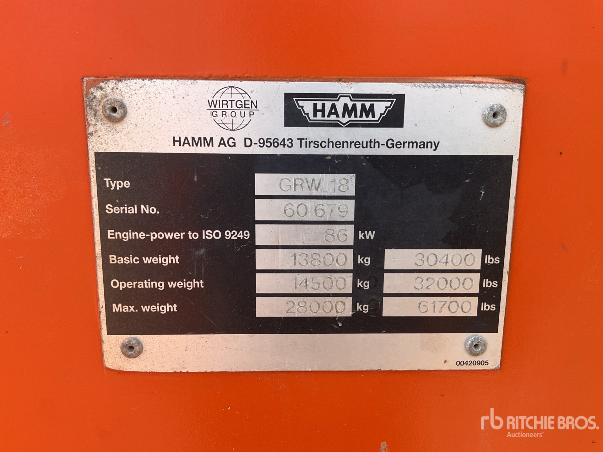 2003 Hamm GRW18 Pneumatic Roller