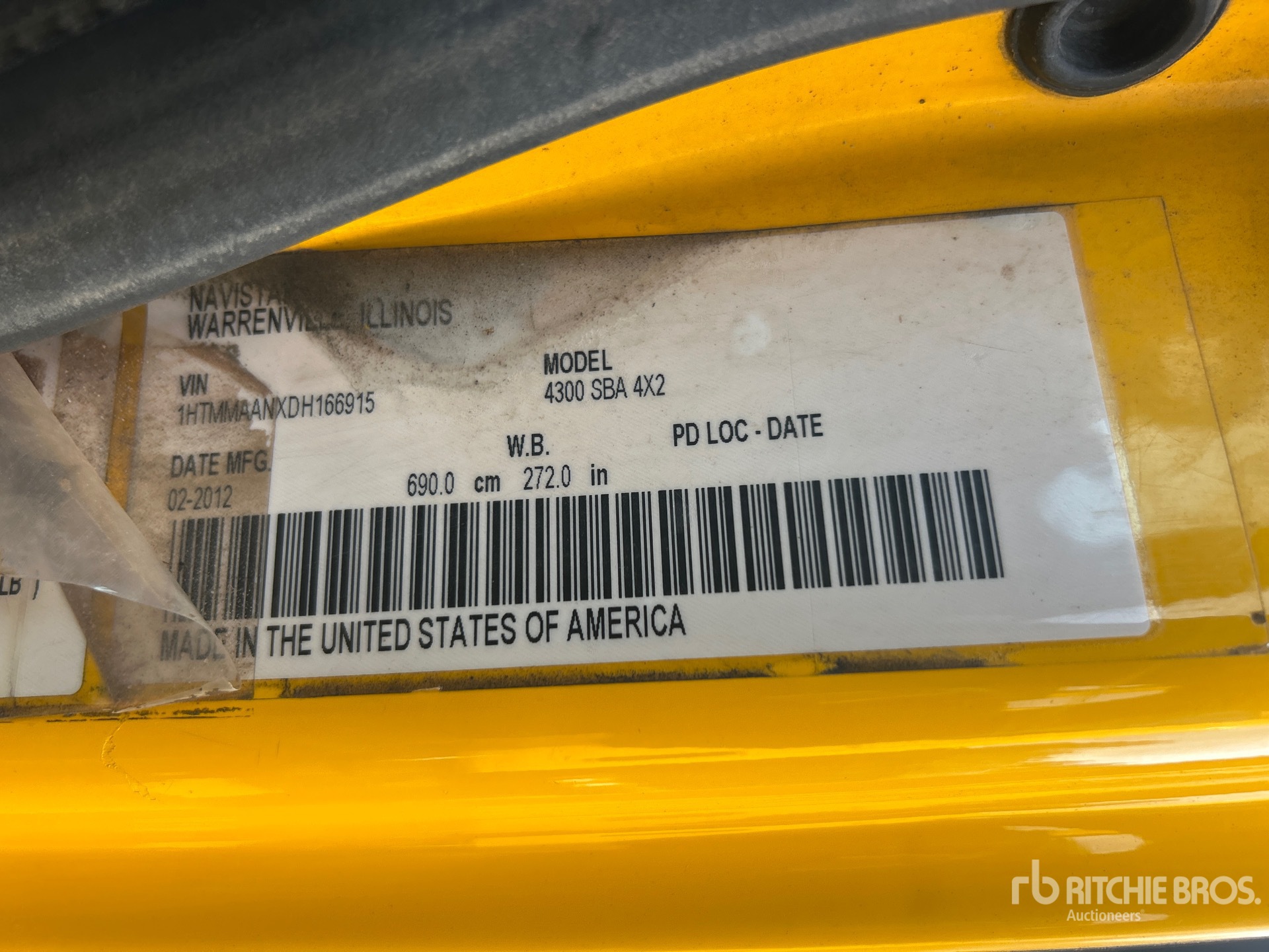 2013 International 4300 4x2 S/A Dump Truck