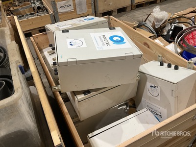 Quantity of (10) Schneider Thalassa PLM Series PET Wall Box, IP66, (some with Nodes , 12V Battery, Landstar/ PWM Solar Controller)
