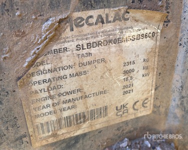 2021 Mecalac TA3H Hydrostatic Raddumper