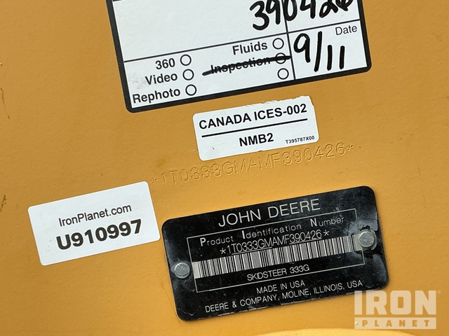 MINI CARGADOR SOBRE ORUGAS 2021 JOHN DEERE 333G