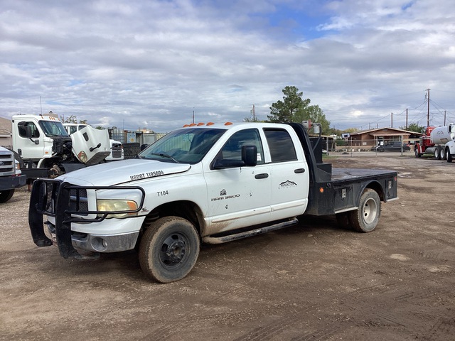 2003 Dodge Ram 3500 4x4 Crew Cab Flatbed Truck