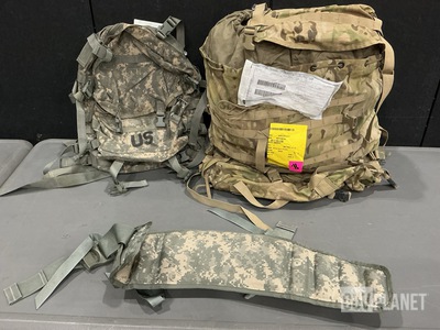(53) Molded Waist Belts, (5) Assault Packs & (8) Large Field Rucksacks