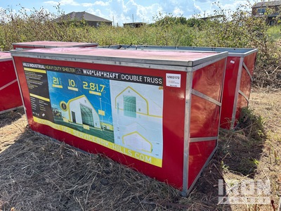 Quantity of (2) Crates of Hills Industrial Heavy Duty Shelter 40 ft x 60 ft Storage Building (Unused)