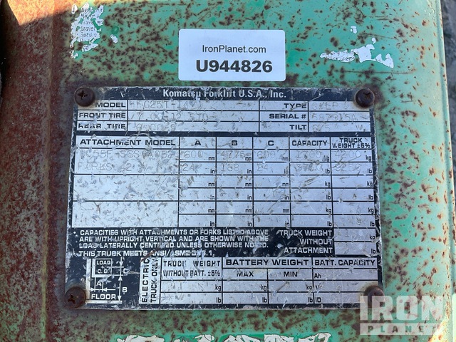 MONTACARGAS 2005 KOMATSU FG25T14