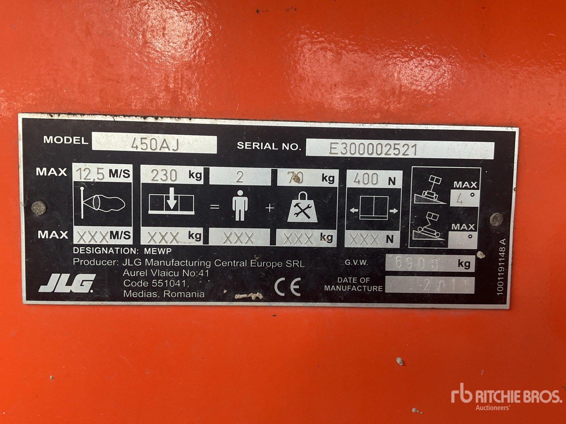 2015 JLG 450AJ Series ll Articulating Boom Lift