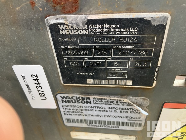 COMPACTADOR 2015 WACKER NEUSON RD12A