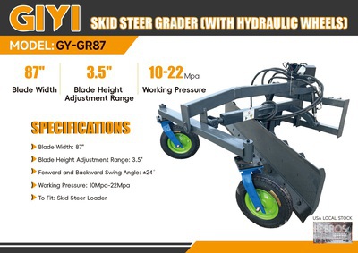 2025 GIYI GY-GR87 87 in Skid Steer Grader (Unused)