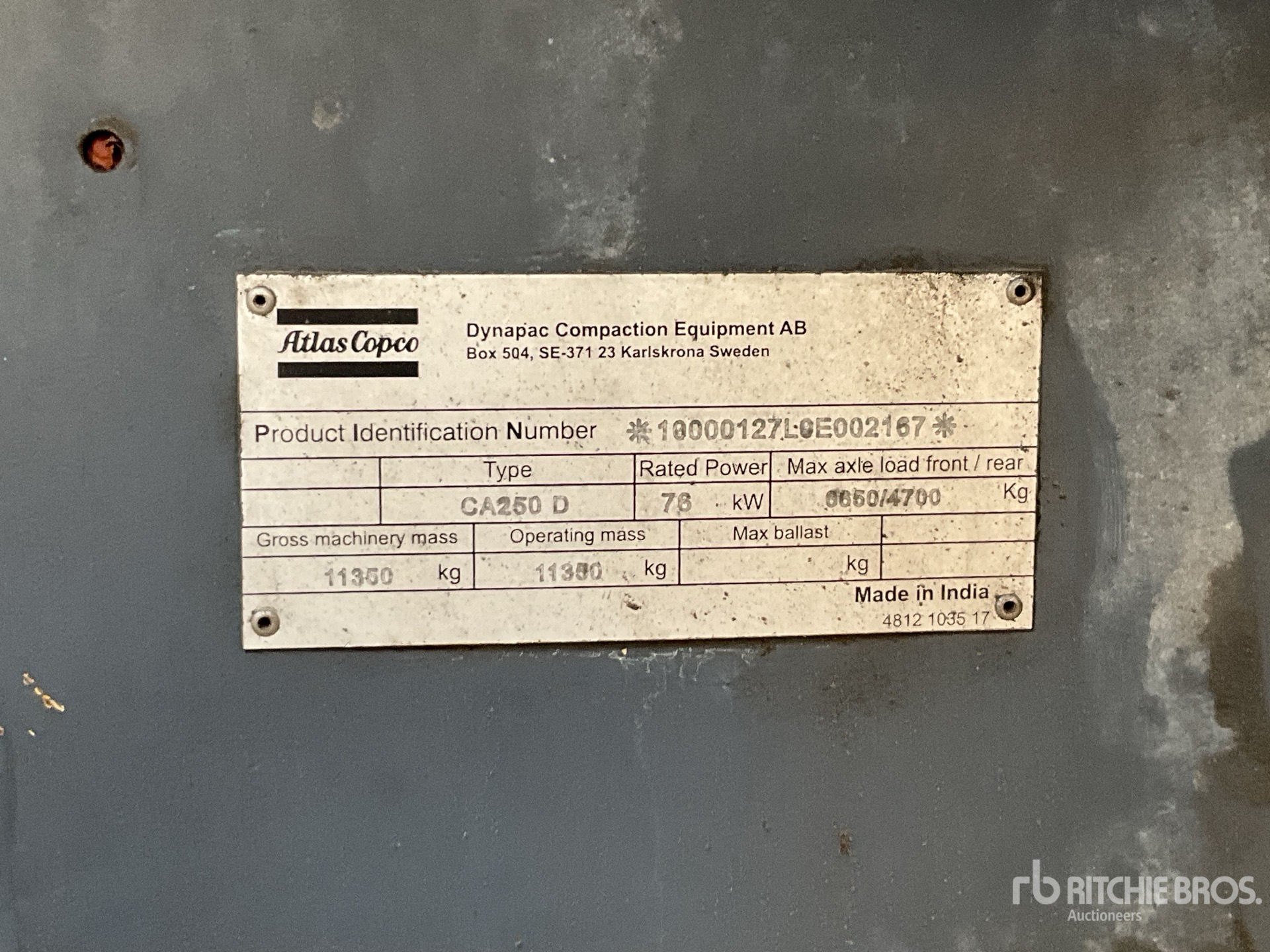 Dynapac CA250D Smooth Drum Compactor