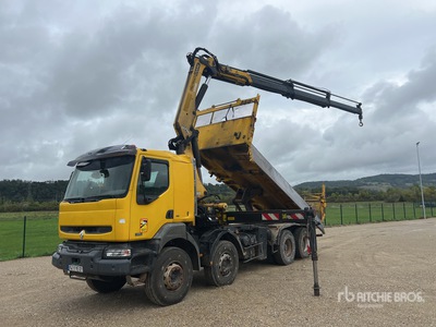 2005 Palfinger PK20002 6100 kg Articulated Boom on 2006 Renault Kerax 380 8x4 Camion Bi-Benne Avec Grue Camión Dumper con Grúa