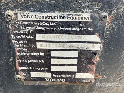 2019 Volvo EC300DL Excavadora de Cadenas