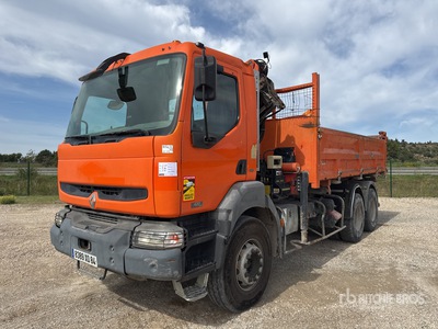 2003 Palfinger PK15500 5500 kg Articulated Boom on 2004 Renault Kerax  420 dci 6x4 Crew Cab Camion Benne Avec Grue Camión Dumper con Grúa