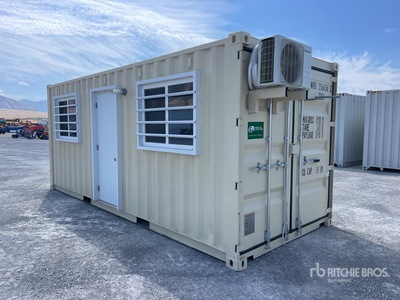 2025 20 ft x 8 ft Skid-Mounted Storage Container Mobile Office (Unused)