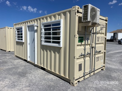 2025 20 ft x 8 ft Skid-Mounted Storage Container Mobile Office (Unused)