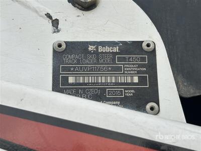 2015 Bobcat T450 Oruga cargadora compacta