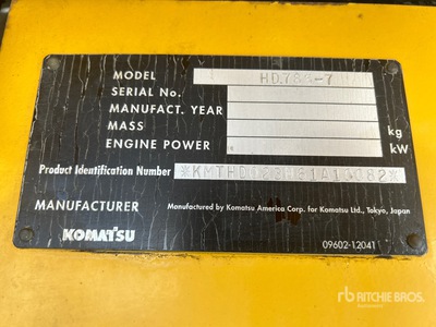 2009 Komatsu HD785-7 Haul Truck