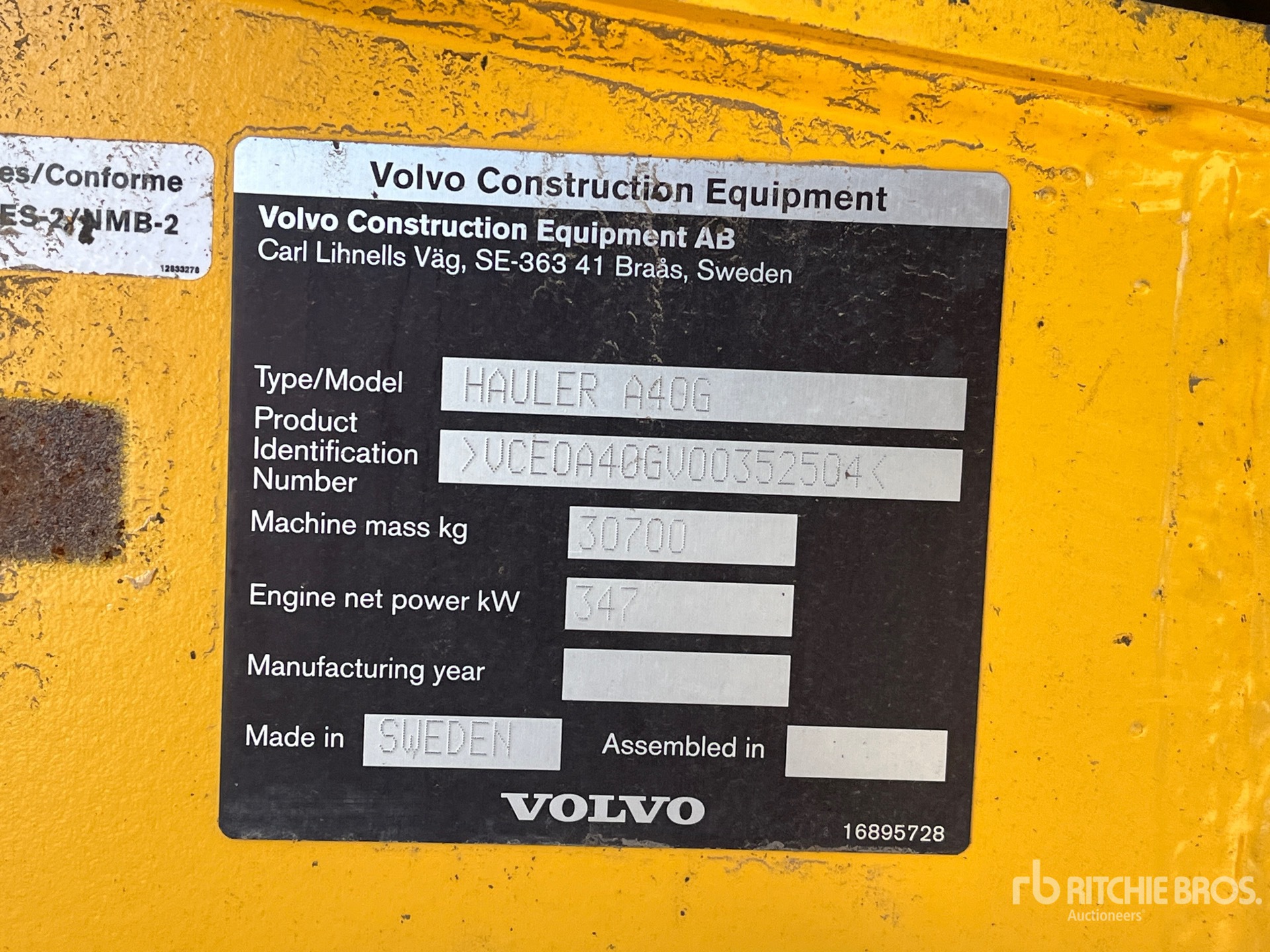 2020 Volvo A40G Articulated Dump Truck