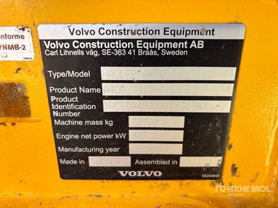 2022 Volvo A40G Articulated Dump Truck