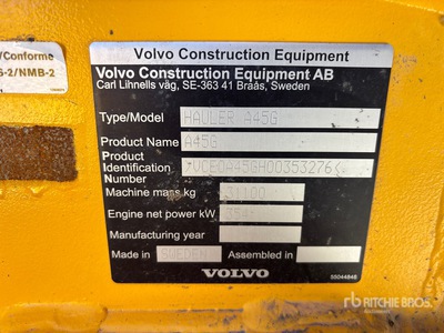 2022 Volvo A45G Articulated Dump Truck