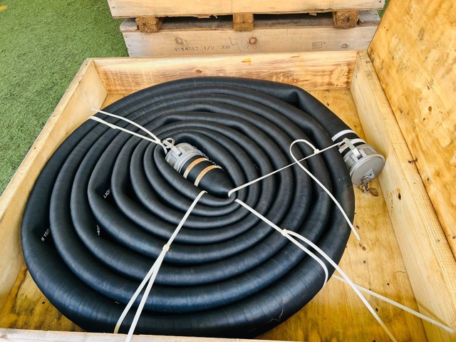 Quantity of (6) 4 in x 50 ft Semi Rigid Fuel/Water Hose w/ Camlocks (Unused)