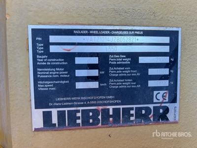 2018 Liebherr L550X Power Chargeuse Sur Pneus Wheel Loader