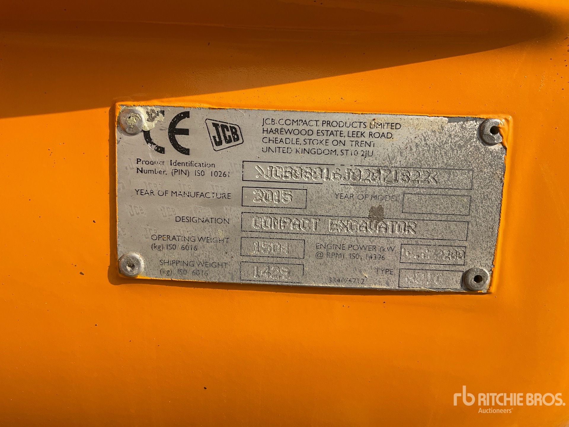 2015 JCB 8016 Mini Excavator