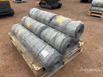 Quantity of (4) 2025 BYT FFC762 330 ft x 4 ft Galvanized Farm Fencing (Unused)