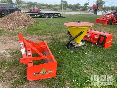 (1) Land Pride Spreader, (1) Box Blade and (1) Quick Hitch