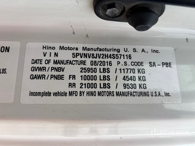 2017 Hino 338 4x2 Kastenwägen