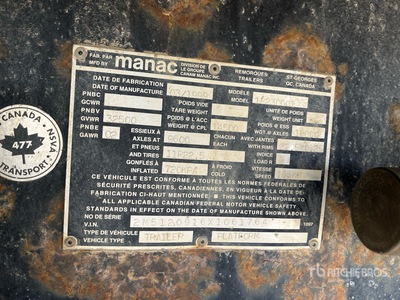 1999 Manac 30 ft T/A Remorque à plateau