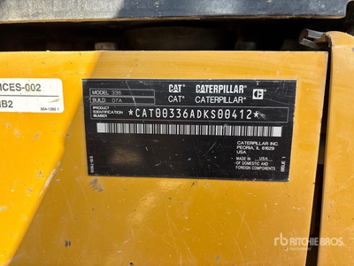 2019 Cat 336 Excavadora de Cadenas