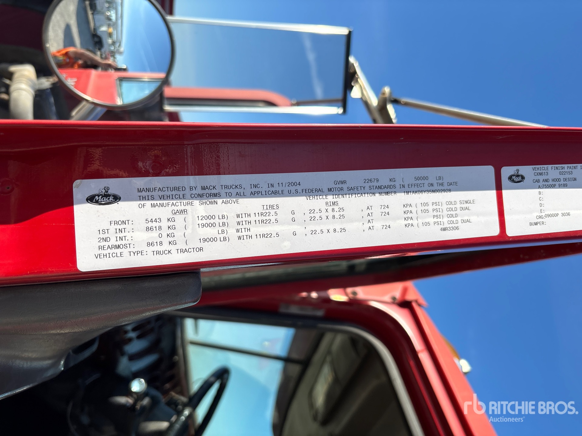 2005 Mack CXN613 6x4 T/A Day Cab Truck Tractor