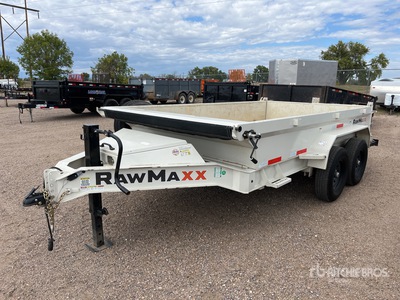 2025 RAWMAXX 12 ft T/A Dump Utility Trailer