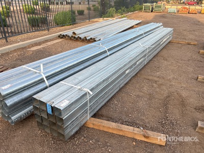Quantity of (16) 4 in Square 14 Gauge Galvanized Tubo (Unused)