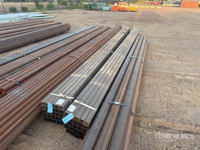 Quantity of (25) 2 1/4 in Square 12 Gauge Steel Tubo (Unused)