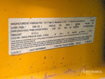 2007 H&H Trailer Co 14 ft T/A مقطورة مسطحة