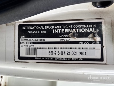 2005 International 4400 DT466 6x4 Ciężarówka do przewozu zboża