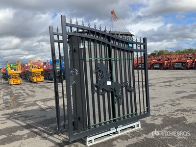 16' double swing horse gates complete with stone pillars Vee Poort