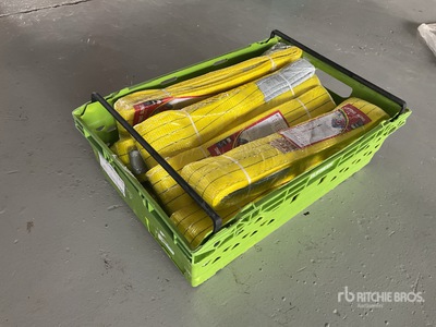 Quantity of (15) green 3T x 2m webbing slings Eslinga