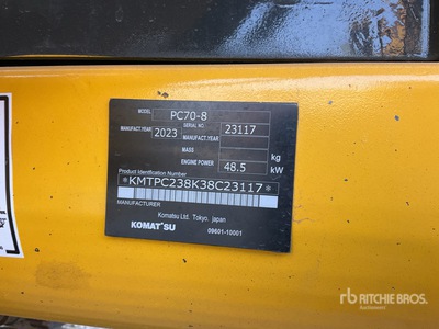 2023 Komatsu PC70-8 Mini Excavator
