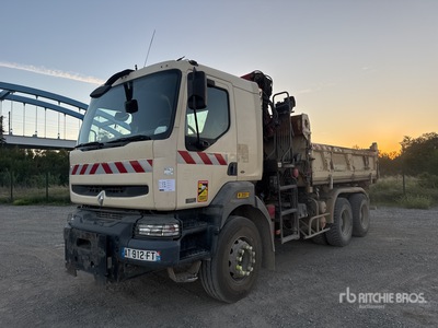 2006 HMF on 2006 Renault Kerax 6x4 Camion Bi-Benne Avec Grue Kipper-Lkw mit Kran