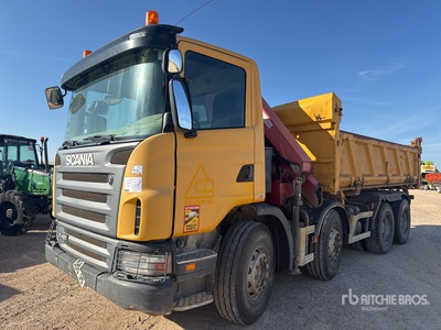 2008 HMF 1720K2 3610 kg Articulated Boom on 2009 Scania G420 8x4 Camion Benne Avec Grue Dump Truck with Crane