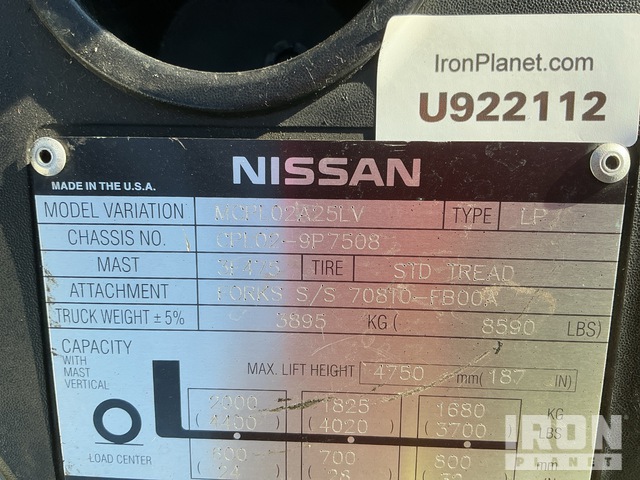 MONTACARGAS NISSAN MCPL02A25LV