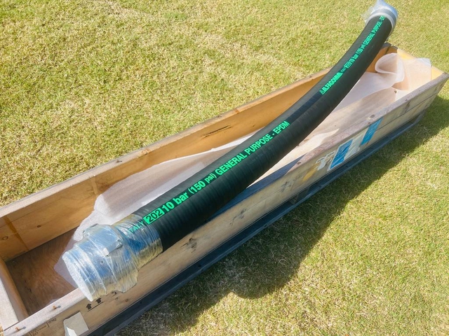 Quantity of (6) 4.5 in x 7.5 ft Rigid Water Suction Hose (Unused)