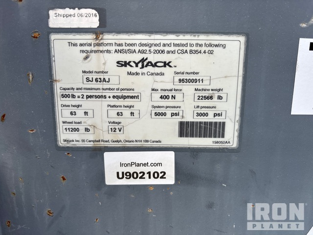 ELEVADOR ARTICULADO 2016 SKYJACK 4WD SJ63AJ