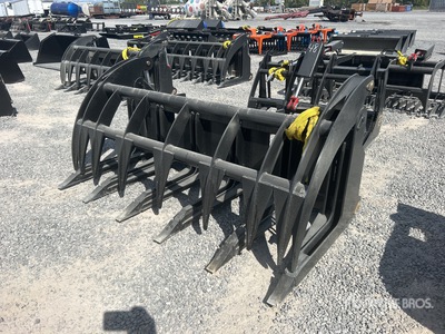 Mid-State 68 in Heavy Duty Skid Steer Root Rake (Unused)