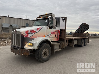 2010 Hiab 288E-6 Hipro 7200 kg Knuckle Boom on 2012 Kenworth T800 6x4 Flatbed Truck with Crane