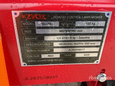 2025 ZVOX SU-750 REMOTE CONTROL Lawn Mower (Unused)